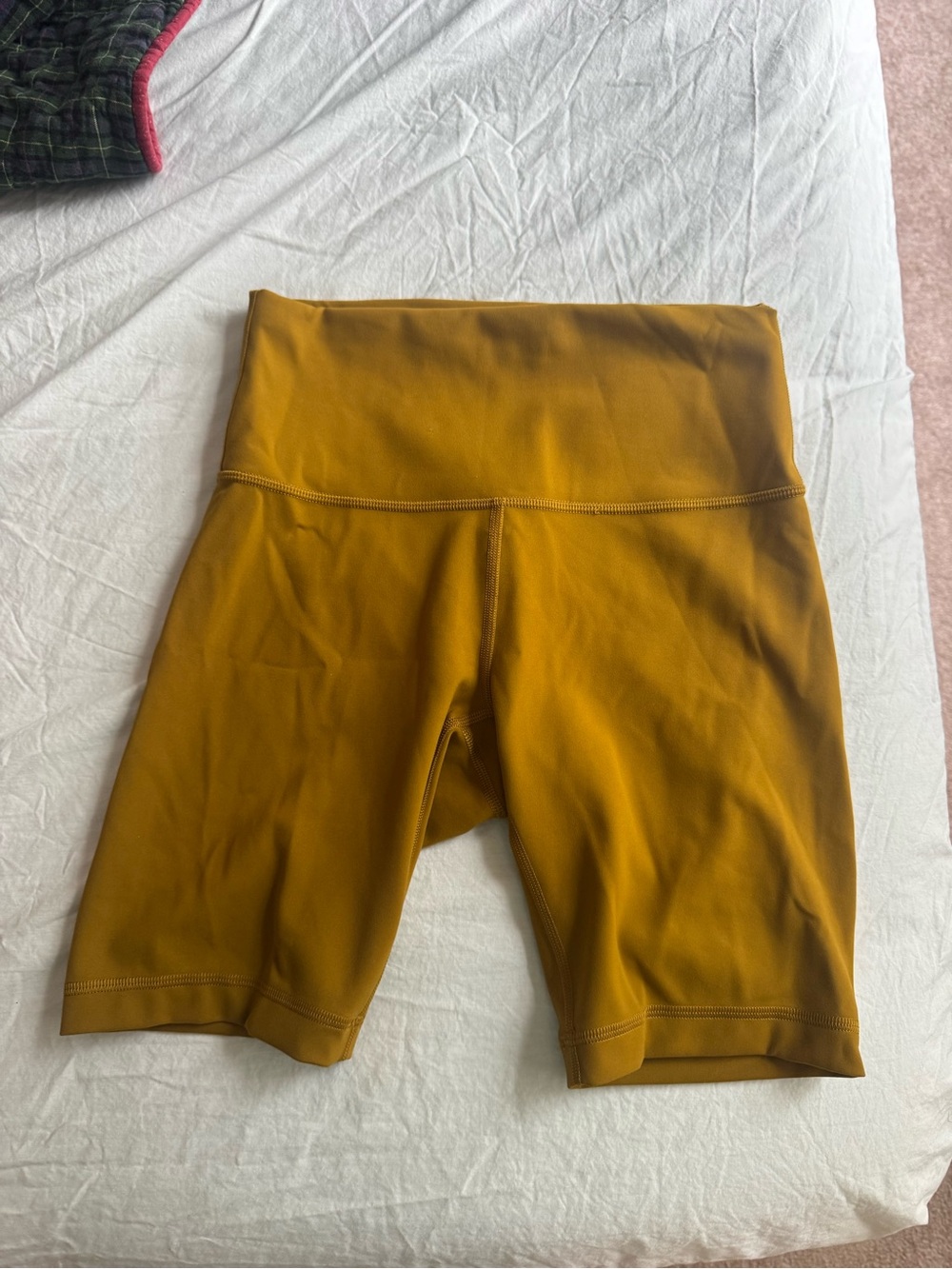 LuluLemon High-Waist Mustard Yellow Women’s Bike Shorts